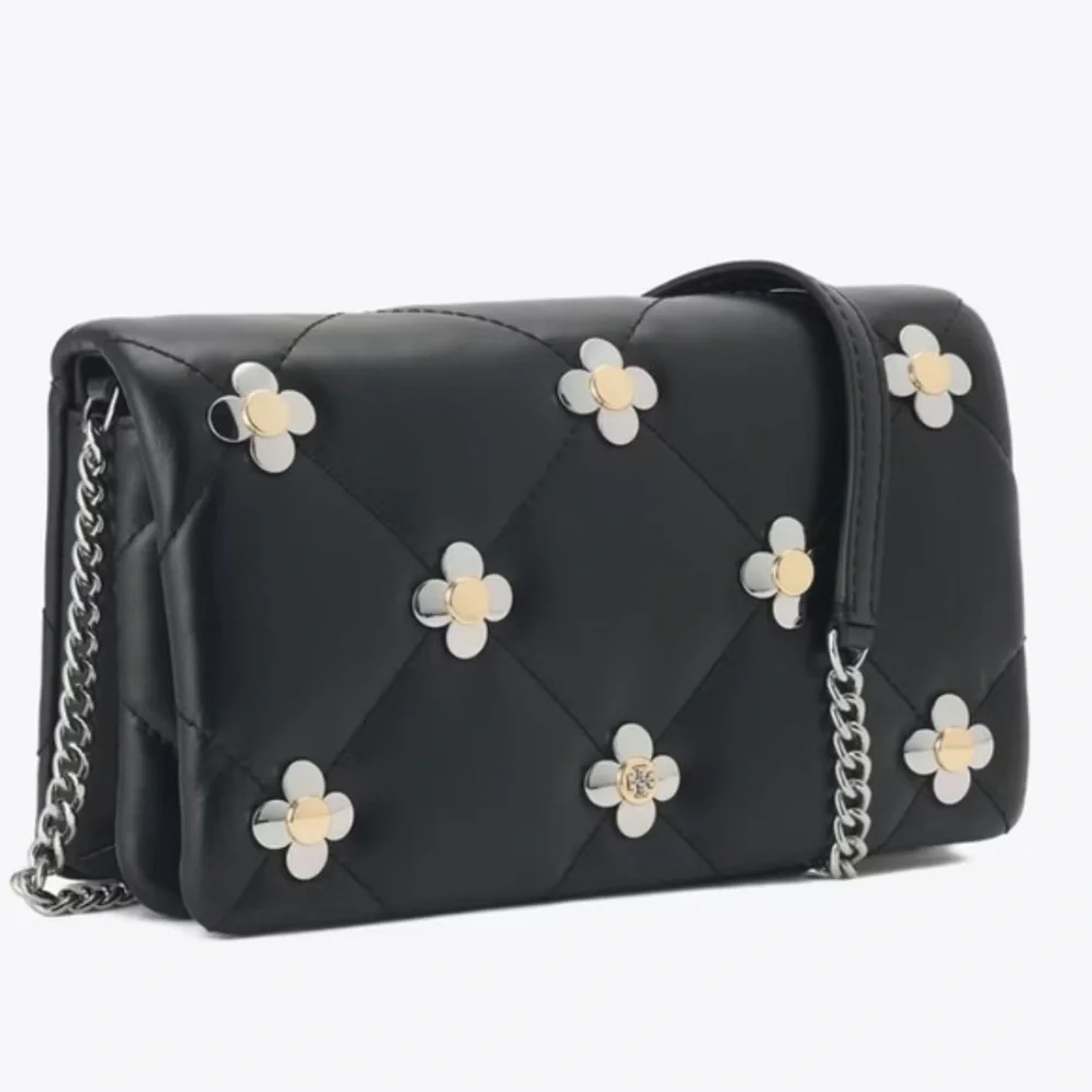 Tory Burch KIRA DIAMOND QUILT MULTI-CLOVER CHAIN WALLET Crossbody bag